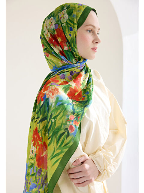 Fresh Scarfs Sweet Garden Floş Viskon Şal Orman - S000426631-20662