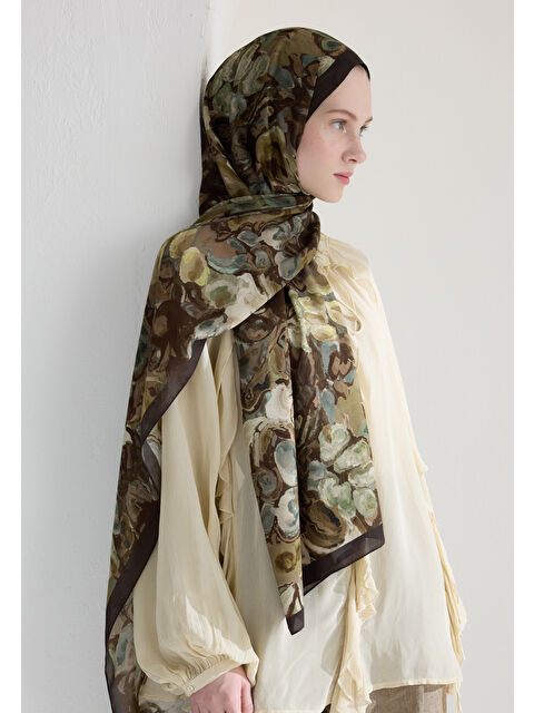 Fresh Scarfs Astra Floş Viskon Şal Kahve - S000426619-28102
