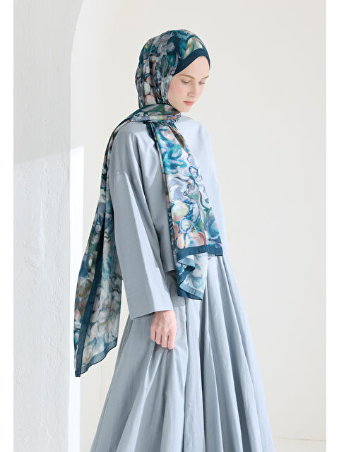 Fresh Scarfs Astra Floş Viskon Şal İndigo - S000426619-23093