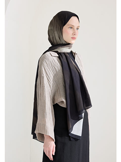 Fresh Scarfs Ombre Floş Viskon Şal Vizon - S000426624-26429