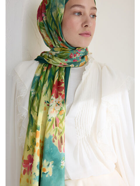 Fresh Scarfs Sweet Garden Floş Viskon Şal Adaçayı - S000426631-18194