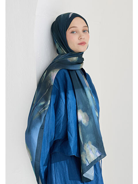 Fresh Scarfs Polly Floş Viskon Şal İndigo - S000426645-23093