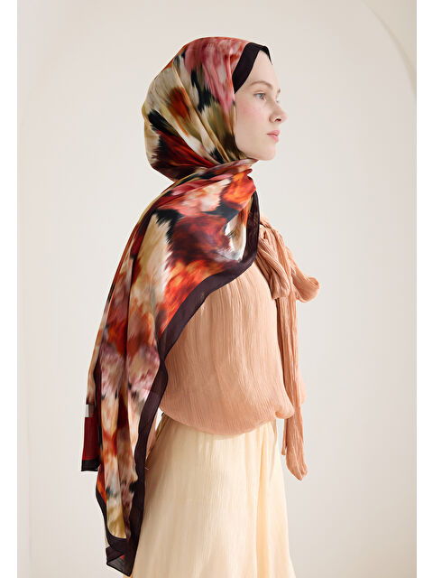 Fresh Scarfs Sweet Peony Floş Viskon Şal Siyah - S000426638-19351