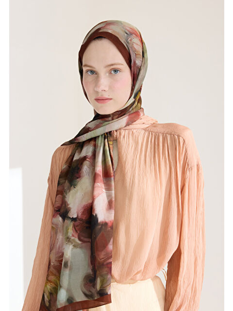 Fresh Scarfs Melaına Floş Viskon Şal Kiremit - S000427024-18657