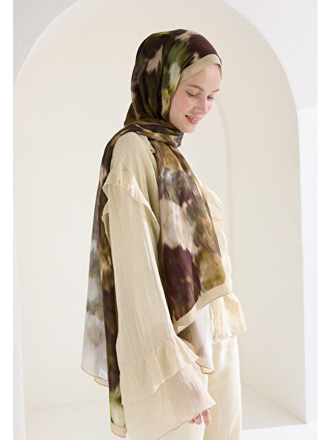 Fresh Scarfs Sweet Peony Floş Viskon Şal Bej - S000426638-19928