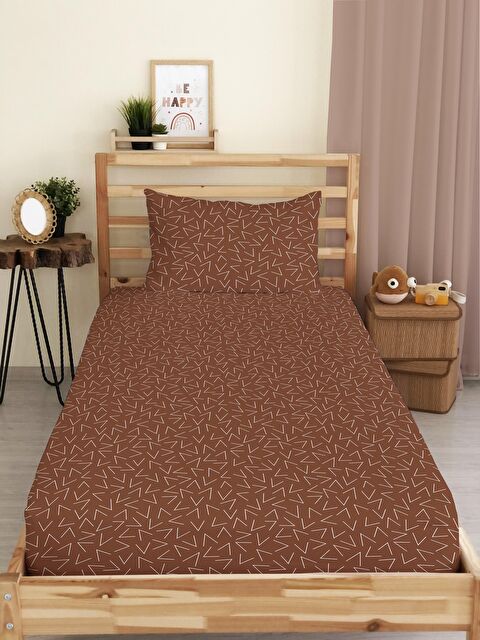 Evmila Modern Desenli Baskılı Tek Kişilik Lastikli Çarşaf Seti - S000123695-23173