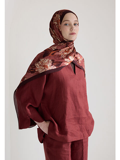 Fresh Scarfs Jasmıne Floş Viskon Şal Erik Çürüğü - S000426687-877