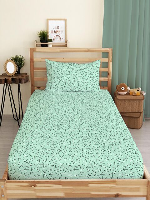 Evmila Modern Desenli Baskılı Tek Kişilik Lastikli Çarşaf Seti - S000123696-23173