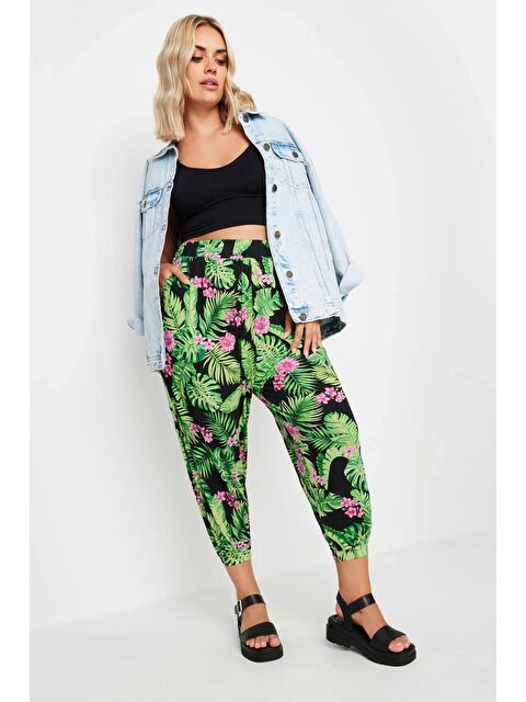 Stil Diva Büyük Beden Paçası ve Beli Lastik Detaylı Cepli Jogger Pantolon 145107 - S000241961-18194