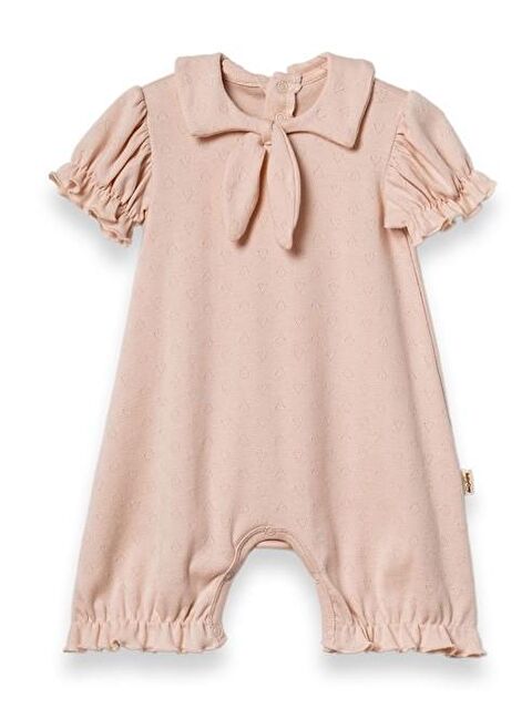 BabyCosy Organic  Bebek Şort Kollu Tulum, %100 Organik Pamuk, Bebek ve Yenidoğan Serisi - CSYR4554