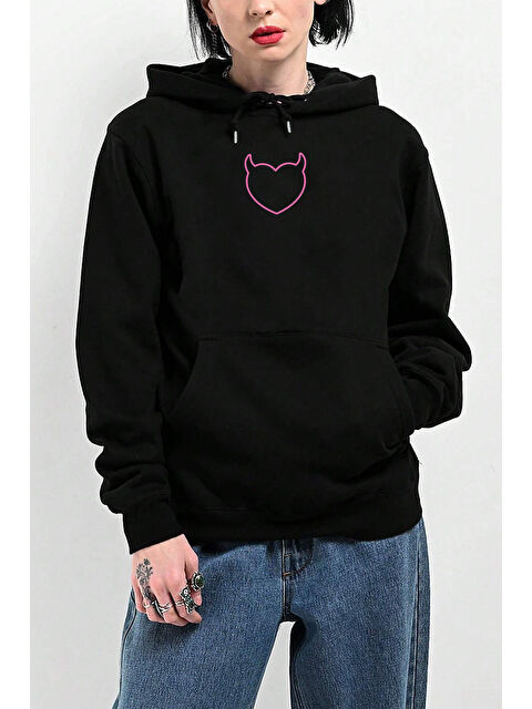 uyguntarz Kalp Baskılı Unisex Oversize Sweatshirt - S000265367-19351