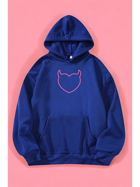 uyguntarz Kalp Baskılı Unisex Oversize Sweatshirt - S000265367-17234