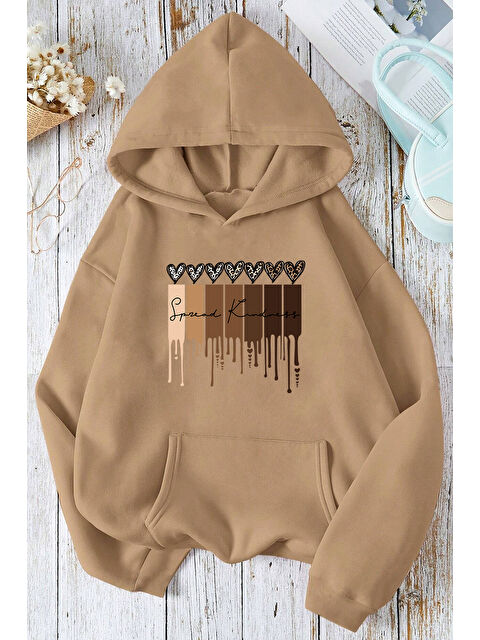 uyguntarz Leopar Kalp Baskılı Oversize Sweatshirt - S000265595-19928