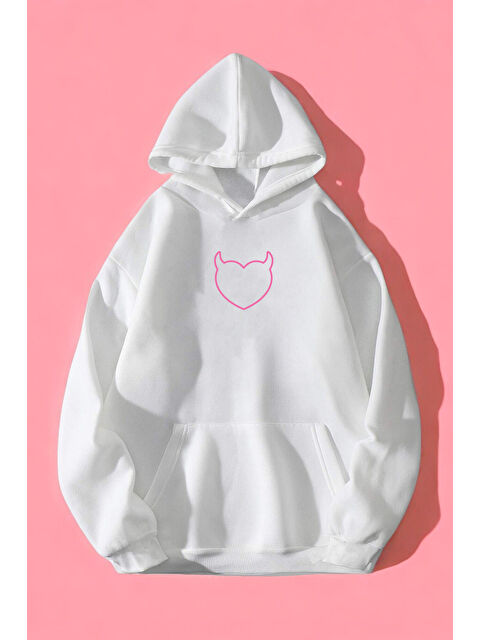 uyguntarz Kalp Baskılı Unisex Oversize Sweatshirt - S000265367-20063