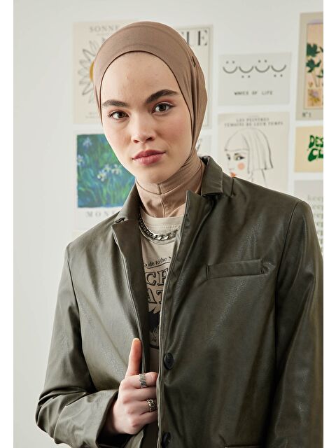 Fresh Scarfs Athletıc Hıjab Koyu Vizon - S000452439-9561