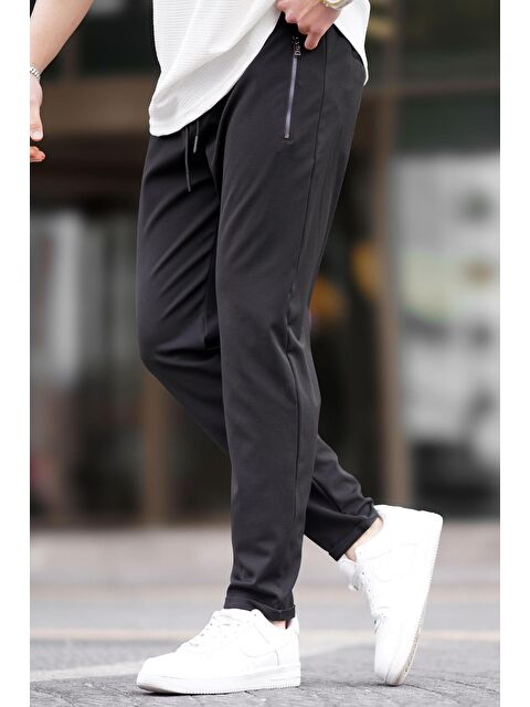 Madmext Siyah Fermuar Detaylı  Erkek Pantolon 6520 - S000056828-19351