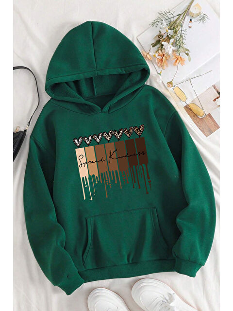 uyguntarz Leopar Kalp Baskılı Oversize Sweatshirt - S000265595-18194