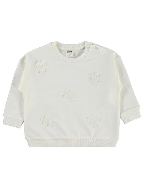 Civil Baby Büyük Mobil Çiçekli 6-18 Ay Sweatshirt - Ekru