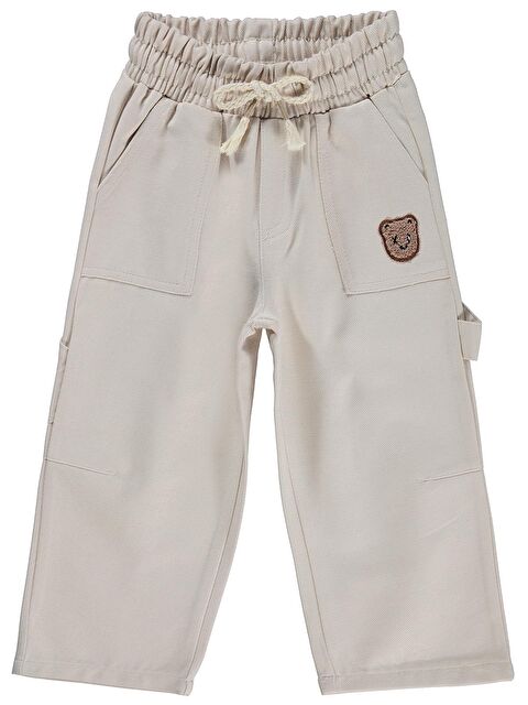Civil Boys Ayıcık Nakışlı 2-5 Yaş Pantolon - Koyu Taş Rengi