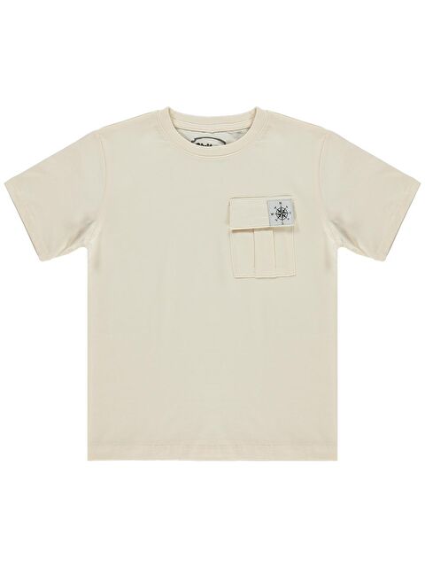 Civil Boys Önü Cepli 6-9 Yaş Tişört - Fil Dişi