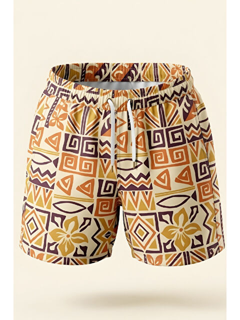 Modanino Erkek Çocuk Deniz&Havuz Şortu-Fermuar Cepli ve Desenli 4-15 Yaş 12612B