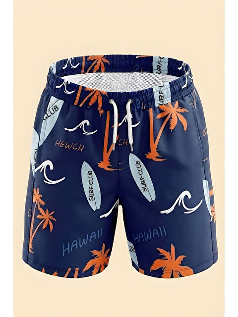 Modanino Erkek Çocuk Deniz&Havuz Şortu-Fermuar Cepli ve Desenli 4-15 Yaş 12612B