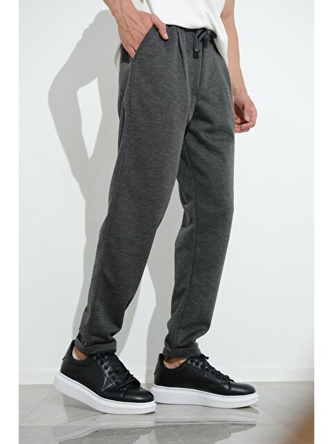 Oksit Carlino Erkek Beli Lastikli Duble Paça Pike Kumaş Erkek Jogger Pantolon - S000280149-33408