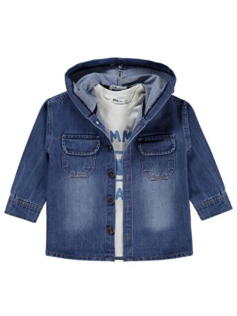 Civil Boys Kapüşonlu Tişörtlü 2-5 Yaş Gömlek - Mavi