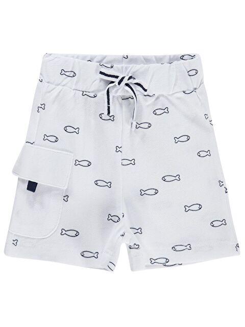 Civil Baby Erkek Bebek Balık Empirme 6-18 Ay Şort - Beyaz
