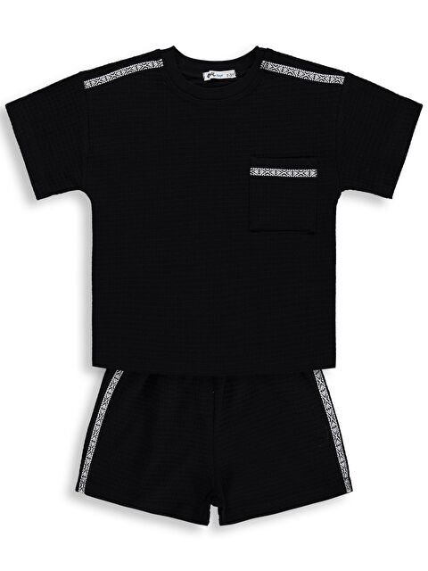 Civil Boys Şerit Parçalı Şortlu 2-5 Yaş Takım - Siyah