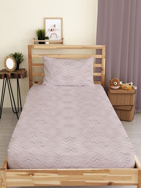 Evmila Modern Desenli Baskılı Tek Kişilik Lastikli Çarşaf Seti - S000123723-23173