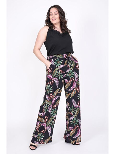 Mylinemoda Beli Lastikli Geniş Paçalı Pantolon - S000241998-19351