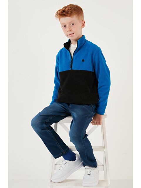 Lela Yumuşak Dokulu Yarım Fermuarlı Renk Bloklu Dik Yaka Polar 5905004 - S000061013-37414