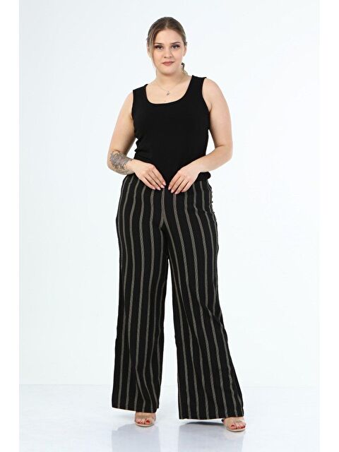 Mylinemoda Paçası Yırtmaçlı Beli Lastikli Pantolon - S000242000-19351