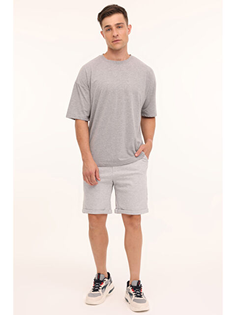 Lumberjack M-BSC SORT 20BS61 4FX GRI MELANJ Erkek Şort - S000262288-20600