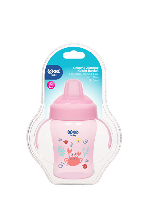 WEE BABY Colorful Akıtmaz Kulplu Antikolik Bardak 240 ml - PEMBE - S000374342-20024