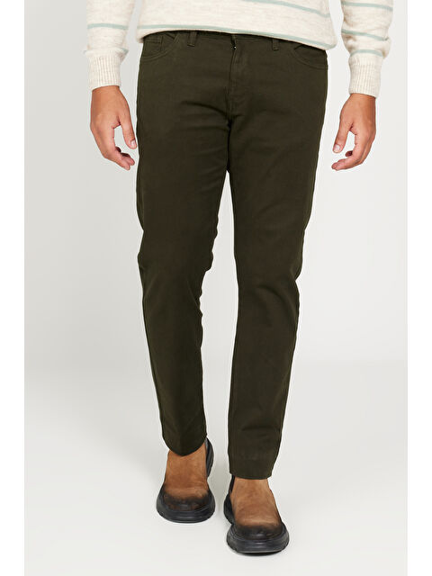 Altınyıldız Classics Erkek Haki Slim Fit Dar Kesim 5 Cep Pamuklu Esnek Pantolon - S000403393-18547