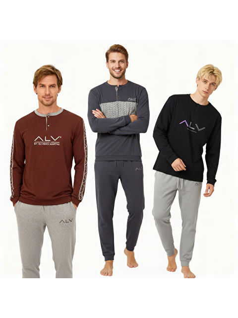 Bonbon Erkek Pamuklu 3 Adet 2'Li Pijama Takımı Bb2235