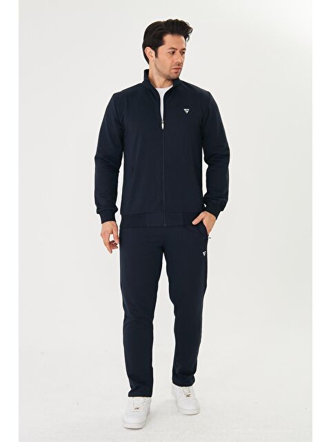 TRENDHILL Erkek Pamuklu Fermuarlı Eşofman Takımı Lacivert 9522-L
