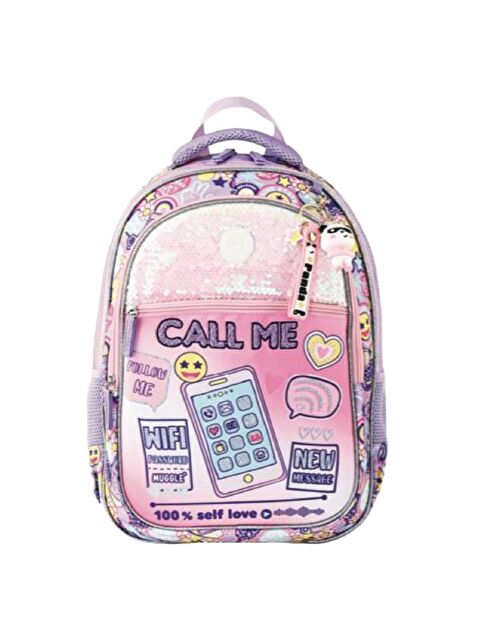 Muggle 3 Bölmeli Call Me Okul Sırt Çantası Lila (MU-5751) - S000413763-17878