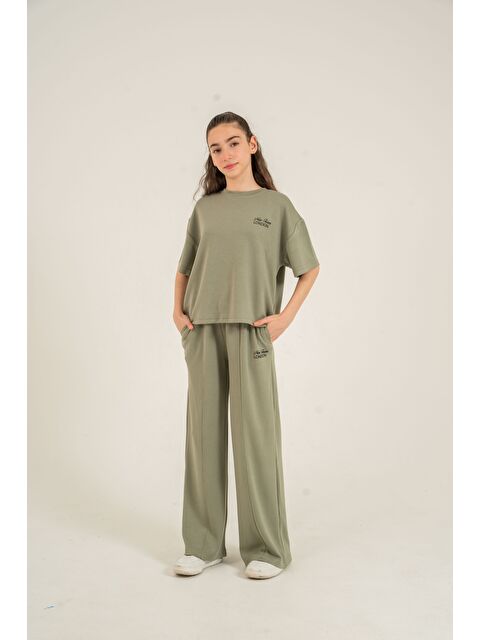 Mışıl Kids New Team London Nakışlı Yumaşak Dokulu-Comfort Kumaş Kız Çocuk Alt Üst Eşofman Takımı