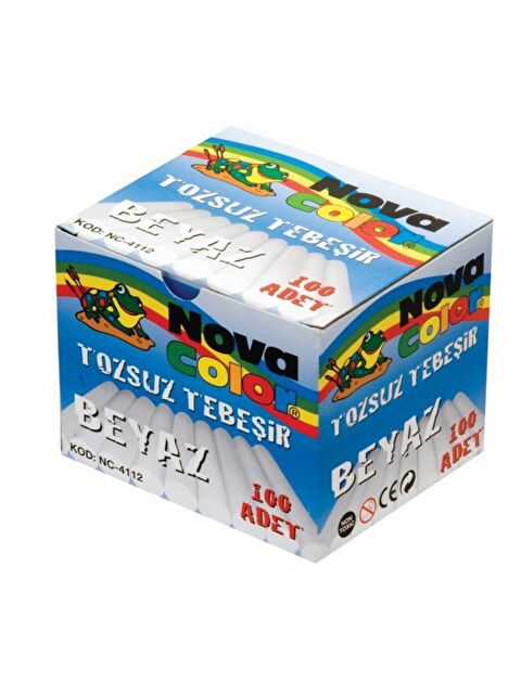 Nova Color Tebeşir 100'lü Beyaz Tozsuz (NC-4112) - S000179838-27074