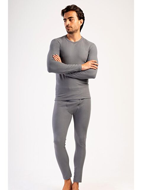 C&City Erkek Uzun Kol Bisiklet Yaka Termal İçlik Takım 405153 / 409002 Füme - S000281375-33408