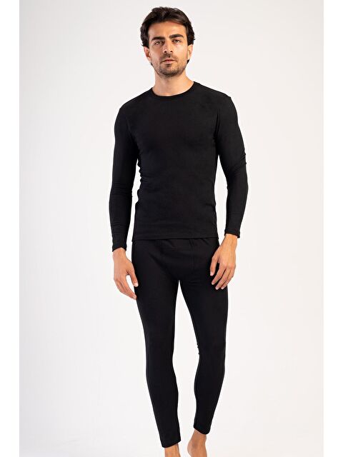 C&City Erkek Uzun Kol Bisiklet Yaka Termal İçlik Takım 405153 / 409002 Siyah - S000281375-19351