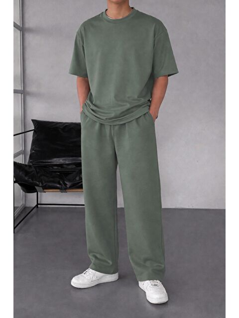 Tarz Cool Erkek Oversize T-Shirt Eşofman Takımı Rahat Kesim Basic Kombin