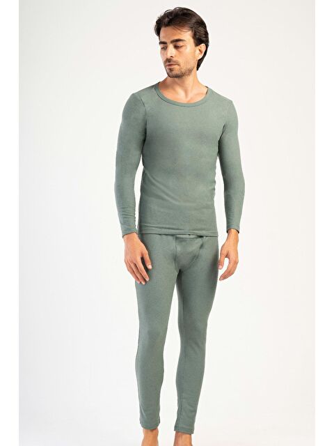 C&City Erkek Uzun Kol Kayık Yaka Termal İçlik Takım 405158 Haki