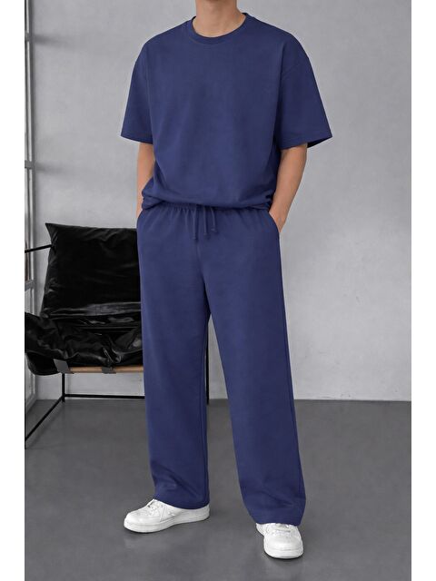 Tarz Cool Erkek Oversize T-Shirt Eşofman Takımı Rahat Kesim Basic Kombin