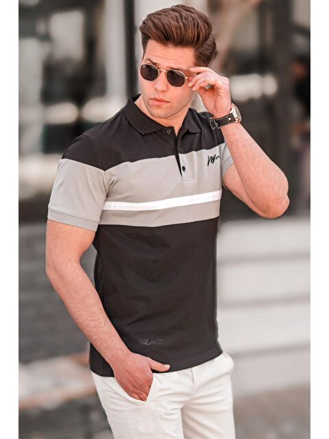Madmext Siyah Polo Yaka Erkek Tişört 5239