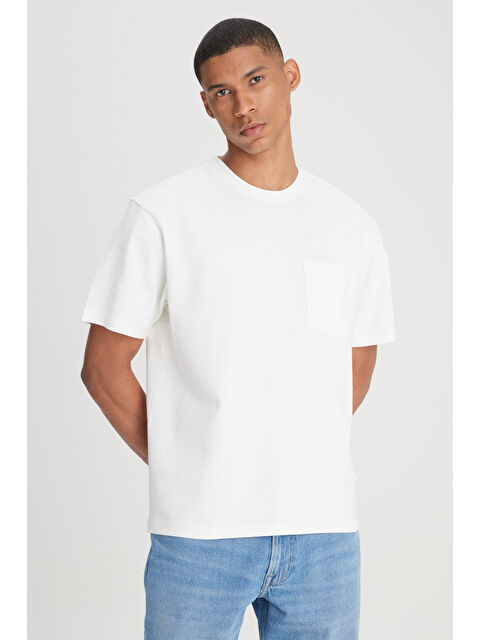 Lee Loose Fit Rahat Kesim Bisiklet Yaka %100 Pamuk Beyaz Tişört - S000470714-20063