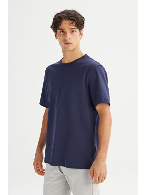 Lee %100 Pamuk Regular Fit Normal Kesim Bisiklet Yaka Lacivert Basic Tişört - S000503011-29672